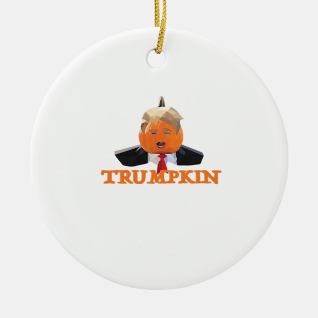 Halloween Trumpkin Ceramic Tree Decoration (Front)