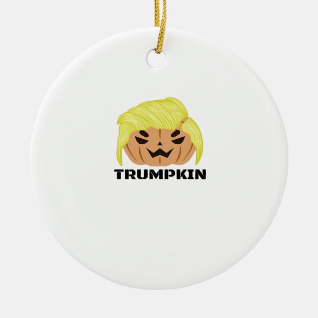 Halloween Trumpkin Classic Ceramic Tree Decoration (Front)