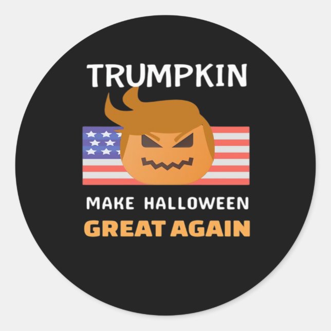 Halloween Trumpkin Classic Classic Round Sticker (Front)