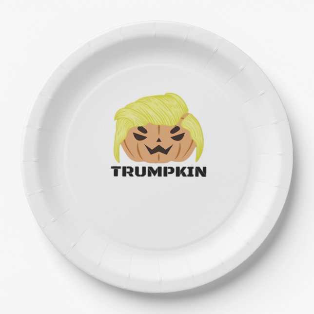 Halloween Trumpkin Classic Paper Plate (Front)