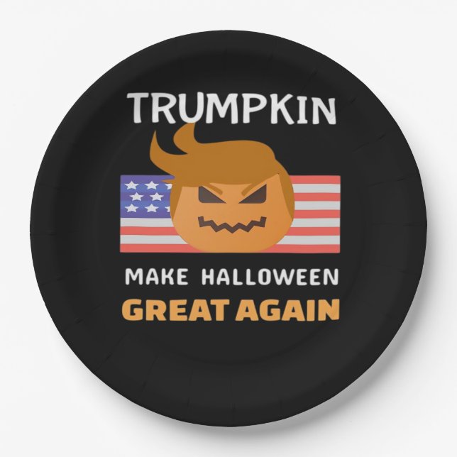 Halloween Trumpkin Classic Paper Plate (Front)