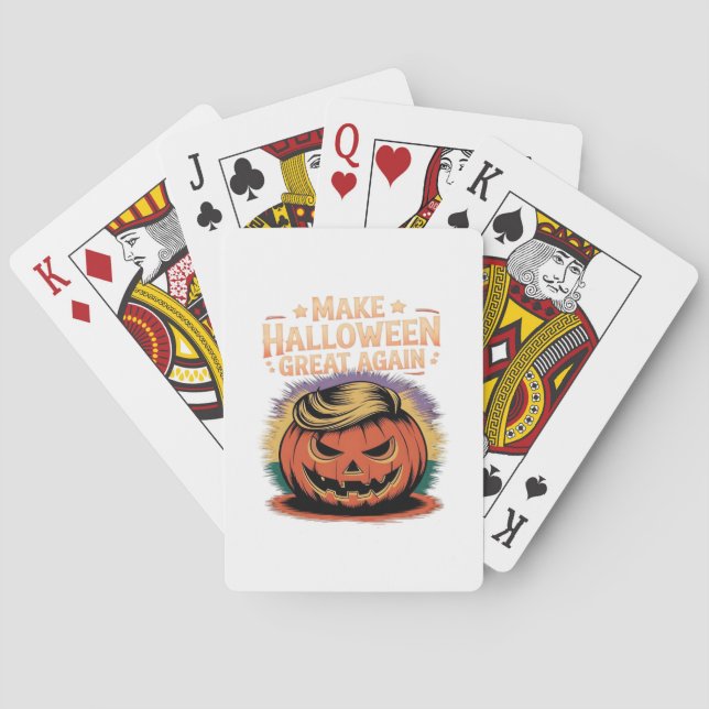 Halloween Trumpkin Design Playing Cards (Back)