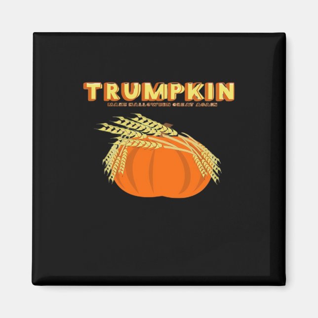 Halloween Trumpkin Donald Funny Pumpkin Make Hallo Magnet (Front)