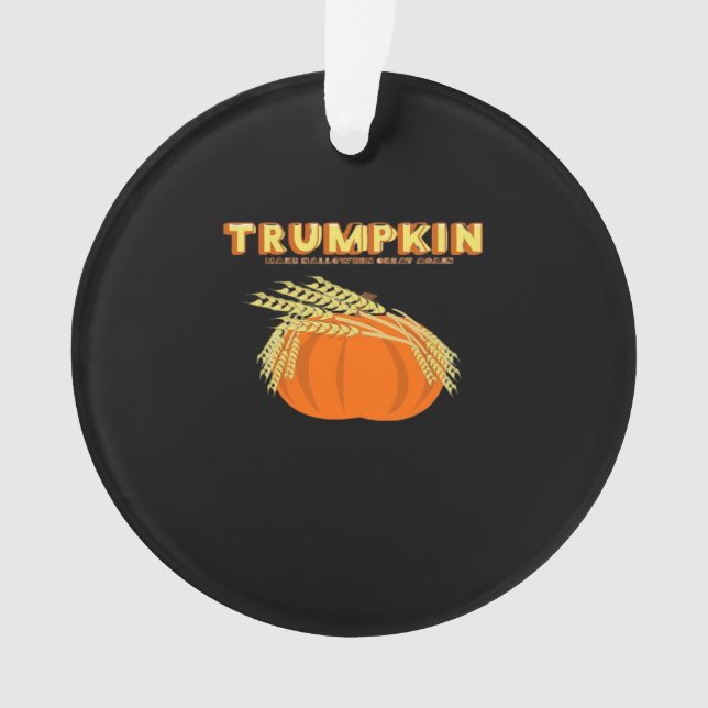 Halloween Trumpkin Donald Funny Pumpkin Make Hallo Ornament (Front)