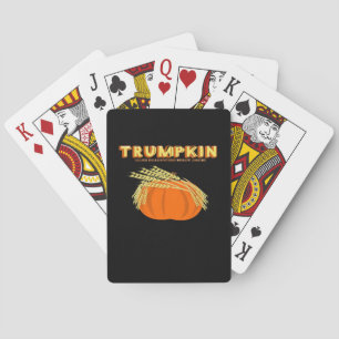 Halloween Trumpkin Donald Funny Pumpkin Make Hallo Playing Cards