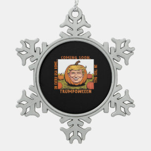 Halloween - Trumpkin Election Classic Snowflake Pewter Christmas Ornament