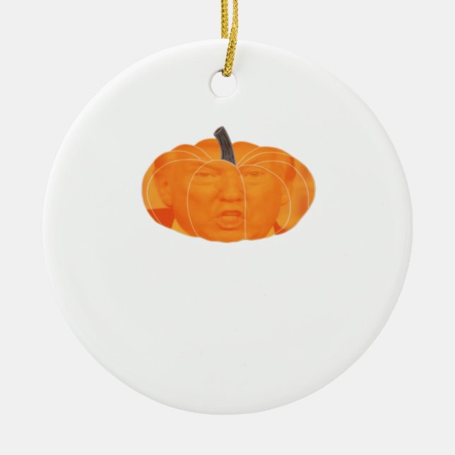 Halloween Trumpkin Extra  Classic Ceramic Tree Decoration (Front)