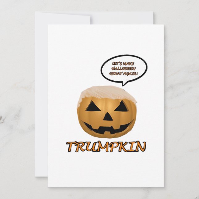 Halloween Trumpkin Fitted Holiday Card (Front)