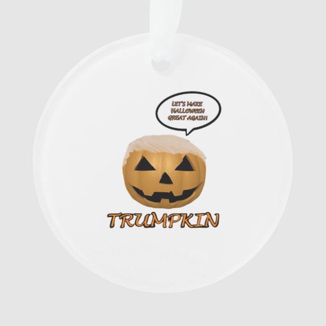 Halloween Trumpkin Fitted Ornament (Front)