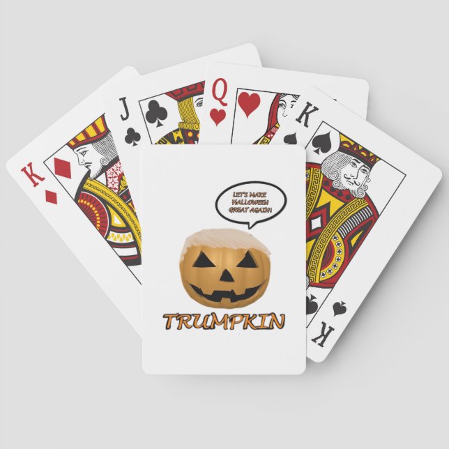 Halloween Trumpkin Fitted Playing Cards (Back)
