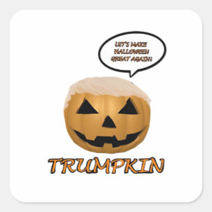 Halloween Trumpkin Fitted Square Sticker