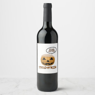 Halloween Trumpkin Fitted Wine Label