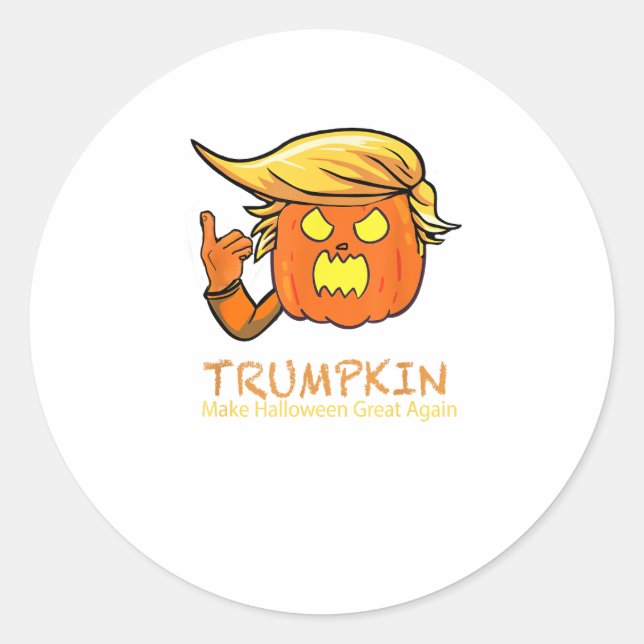 Halloween Trumpkin Funny – Classic Costume Design Classic Round Sticker (Front)