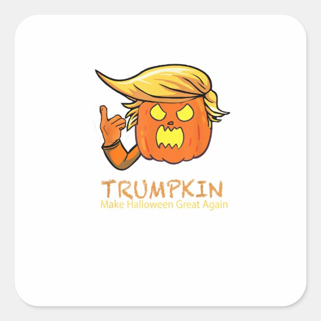 Halloween Trumpkin Funny – Classic Costume Design Square Sticker (Front)
