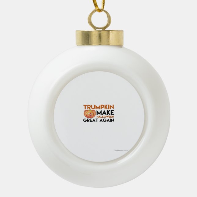 Halloween Trumpkin Funny – Classic Maga Costume De Ceramic Ball Christmas Ornament (Front)