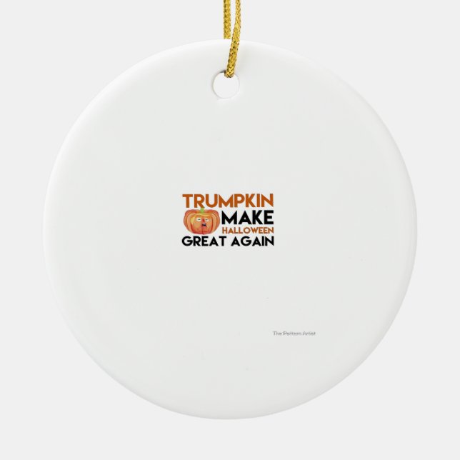 Halloween Trumpkin Funny – Classic Maga Costume De Ceramic Tree Decoration (Front)