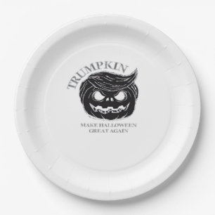 Halloween Trumpkin Funny & Cute Halloween Costume Paper Plate