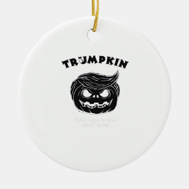 Halloween Trumpkin  Funny Halloween Costume Ceramic Tree Decoration (Front)