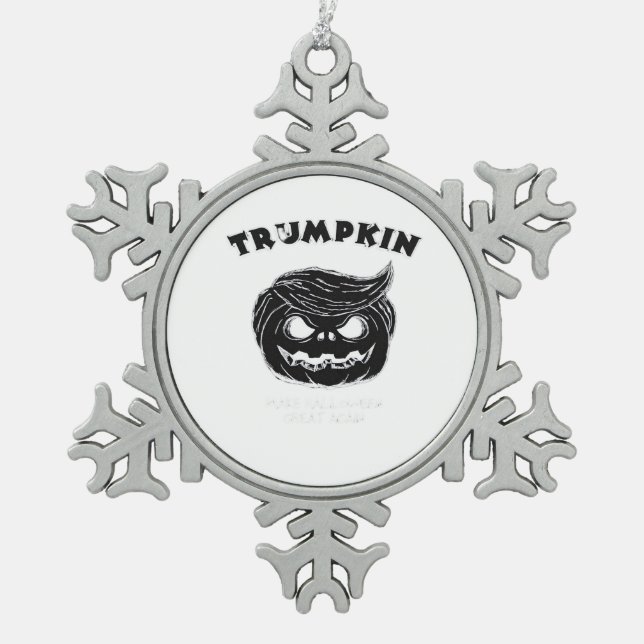 Halloween Trumpkin  Funny Halloween Costume Snowflake Pewter Christmas Ornament (Front)