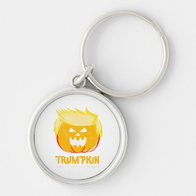 Halloween Trumpkin Funny Key Ring (Front)