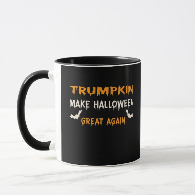 Halloween Trumpkin Funny Make Halloween Great Agai Mug (Left)