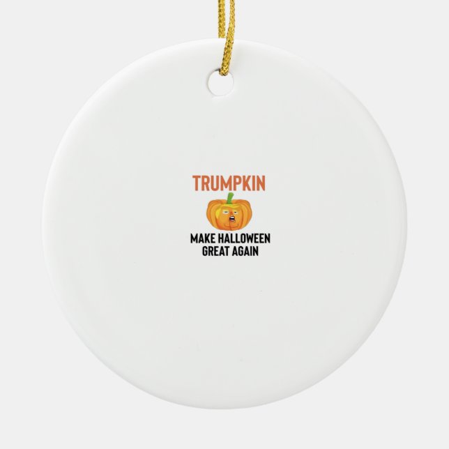 Halloween Trumpkin – Funny Pumpkin Graphic for Hal Ceramic Tree Decoration (Front)
