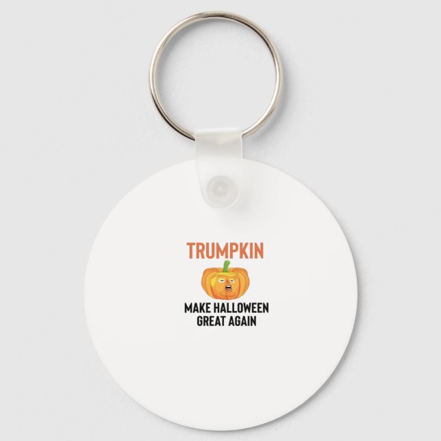 Halloween Trumpkin – Funny Pumpkin Graphic for Hal Key Ring (Front)