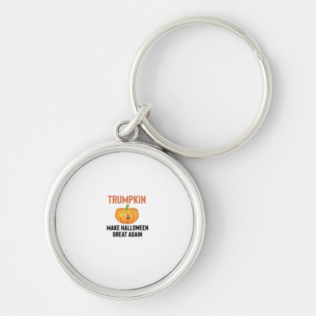 Halloween Trumpkin – Funny Pumpkin Graphic for Hal Key Ring (Front)