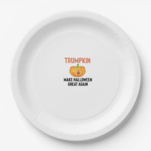 Halloween Trumpkin – Funny Pumpkin Graphic for Hal Paper Plate