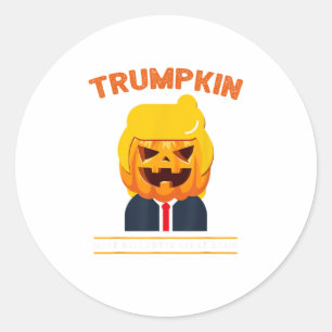 Halloween Trumpkin Funny  Pumpkin Halloween Classic Round Sticker