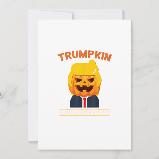 Halloween Trumpkin Funny  Pumpkin Halloween Holiday Card (Front)