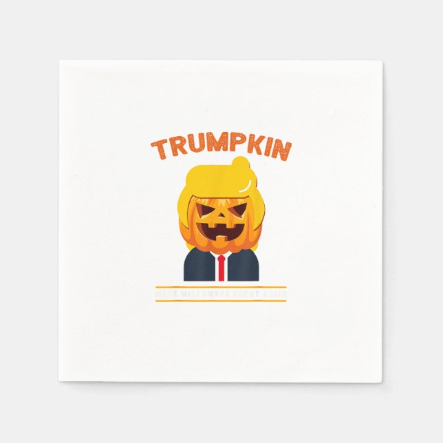 Halloween Trumpkin Funny  Pumpkin Halloween Napkin (Front)