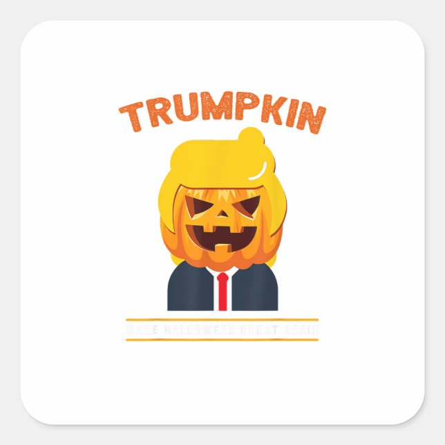 Halloween Trumpkin Funny  Pumpkin Halloween Square Sticker (Front)