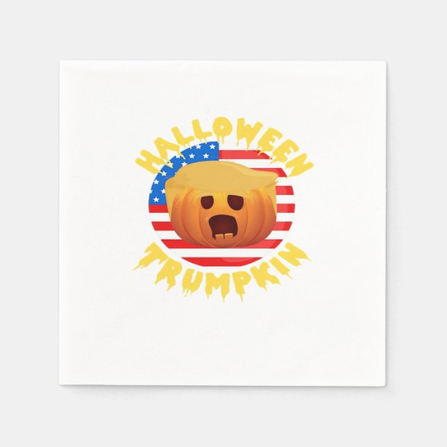 Halloween Trumpkin Funny Pumpkin  Parody Napkin (Front)