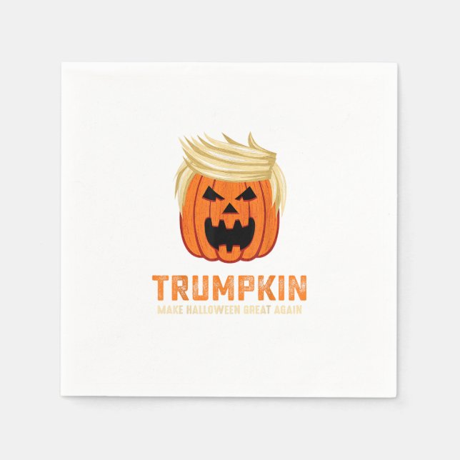 Halloween Trumpkin Funny – Spooky Parody Slogan Napkin (Front)