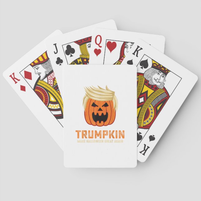 Halloween Trumpkin Funny – Spooky Parody Slogan Playing Cards (Back)