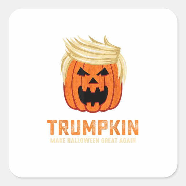 Halloween Trumpkin Funny – Spooky Parody Slogan Square Sticker (Front)