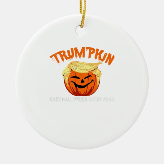 Halloween Trumpkin Make Halloween Great Again Ceramic Tree Decoration (Front)