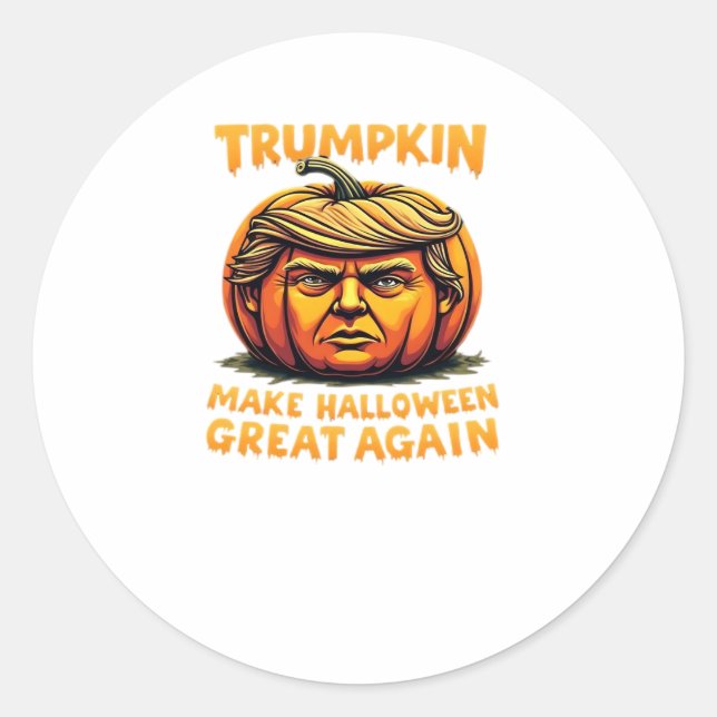 Halloween Trumpkin Make Halloween Great Again Classic Round Sticker (Front)