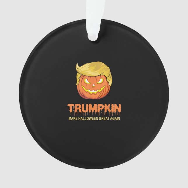 Halloween Trumpkin - Make Halloween Great Again De Ornament (Front)