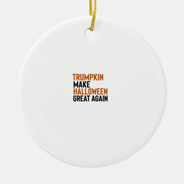 Halloween Trumpkin – Make Halloween Great Again Fu Ceramic Tree Decoration (Front)