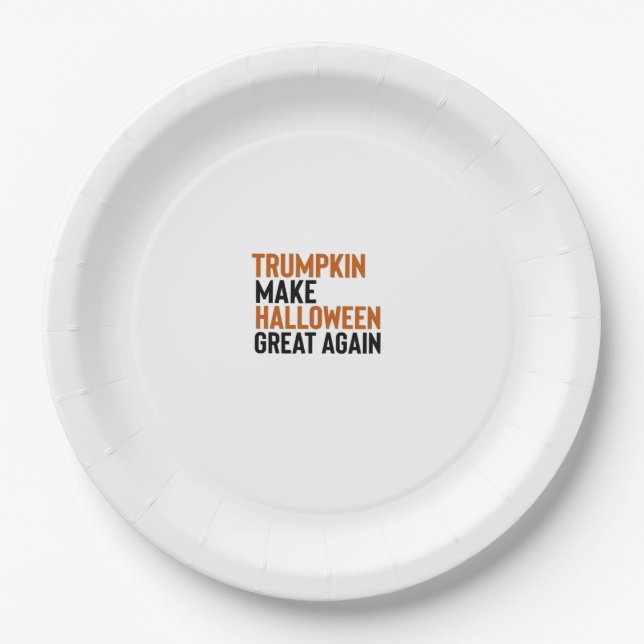 Halloween Trumpkin – Make Halloween Great Again Fu Paper Plate (Front)