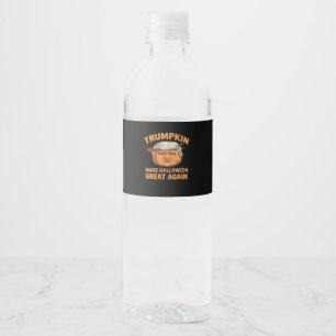 Halloween Trumpkin Make Halloween Great Again Funn Water Bottle Label