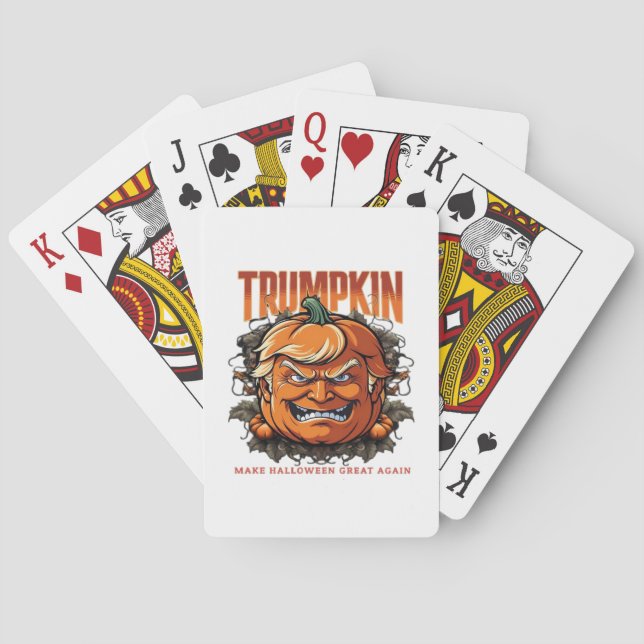 Halloween Trumpkin Make Halloween Great Again Tren Playing Cards (Back)