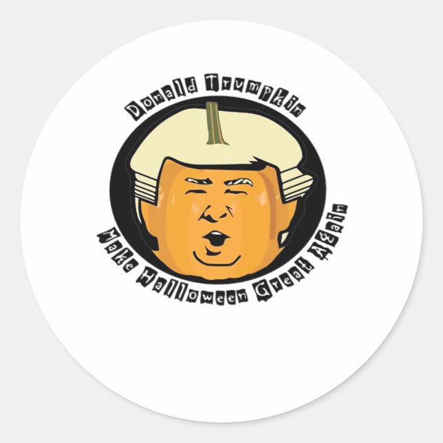 Halloween Trumpkin Pumpkin Classic Classic Round Sticker (Front)