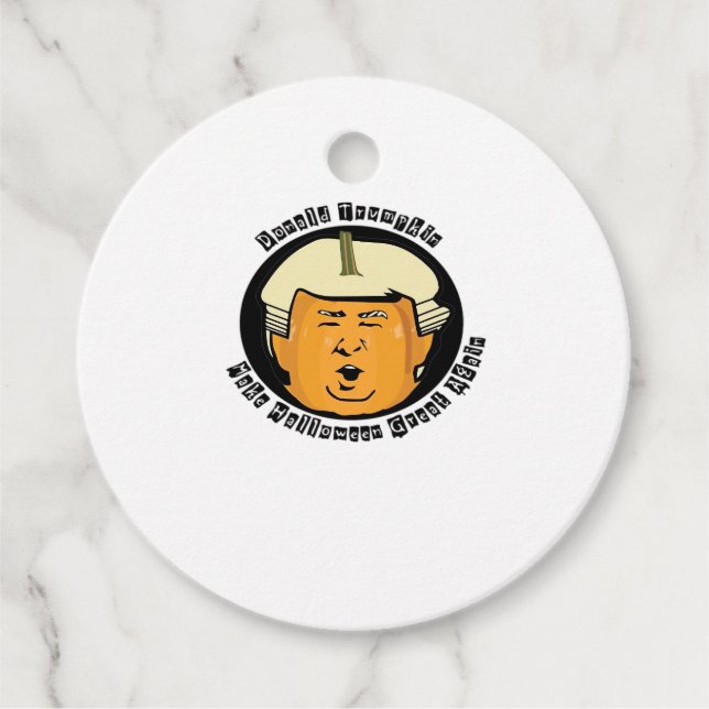 Halloween Trumpkin Pumpkin Classic Favour Tags (Front)