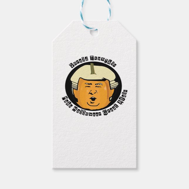 Halloween Trumpkin Pumpkin Classic Gift Tags (Front)