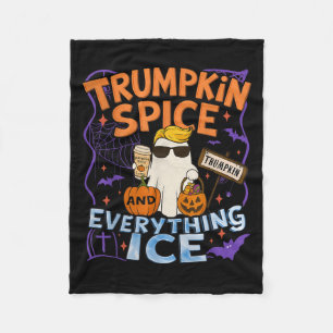 Halloween Trumpkin Sce And Everything Ice Pumpkin Fleece Blanket