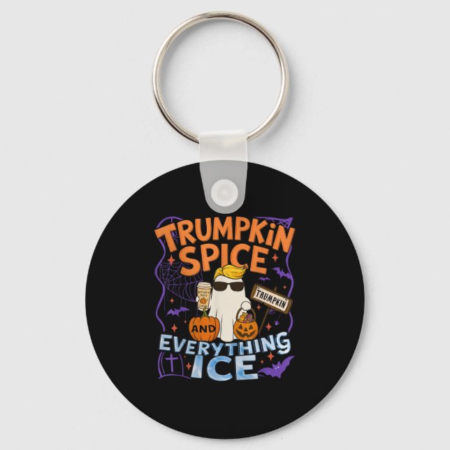 Halloween Trumpkin Sce And Everything Ice Pumpkin  Key Ring (Front)