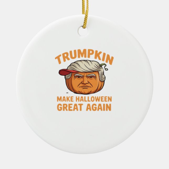 Halloween Trumpkin – Spooky Parody Quote for Hallo Ceramic Tree Decoration (Front)